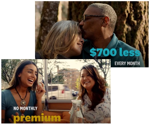 screen grabs of TV ad